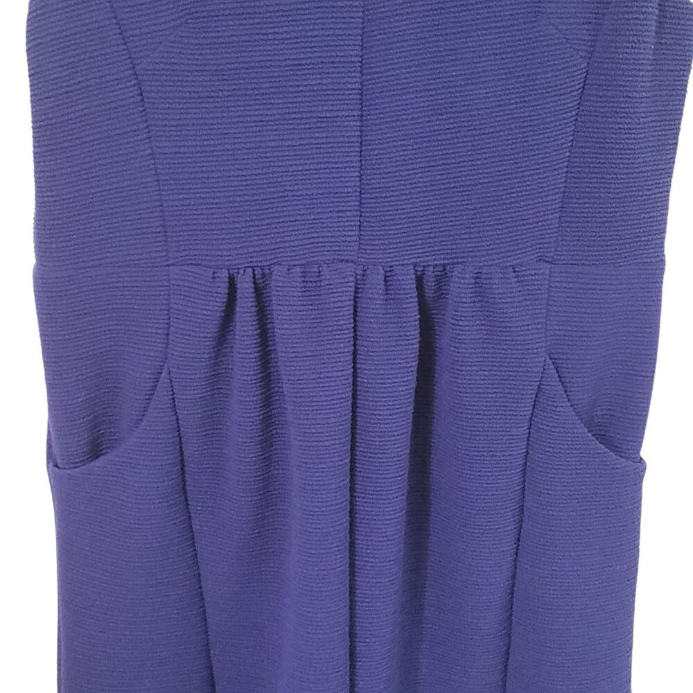 Maeve Ruffled Ottomon Mini Dress XL Ribbed Knit V-Neck Sleeveless Anthropology - Picture 7 of 8